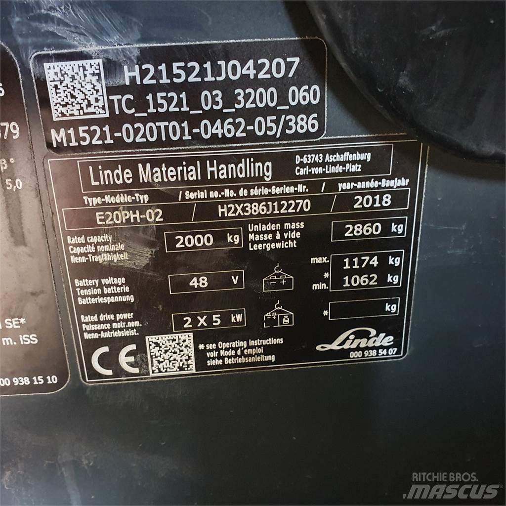 Linde E20PH Электропогрузчики