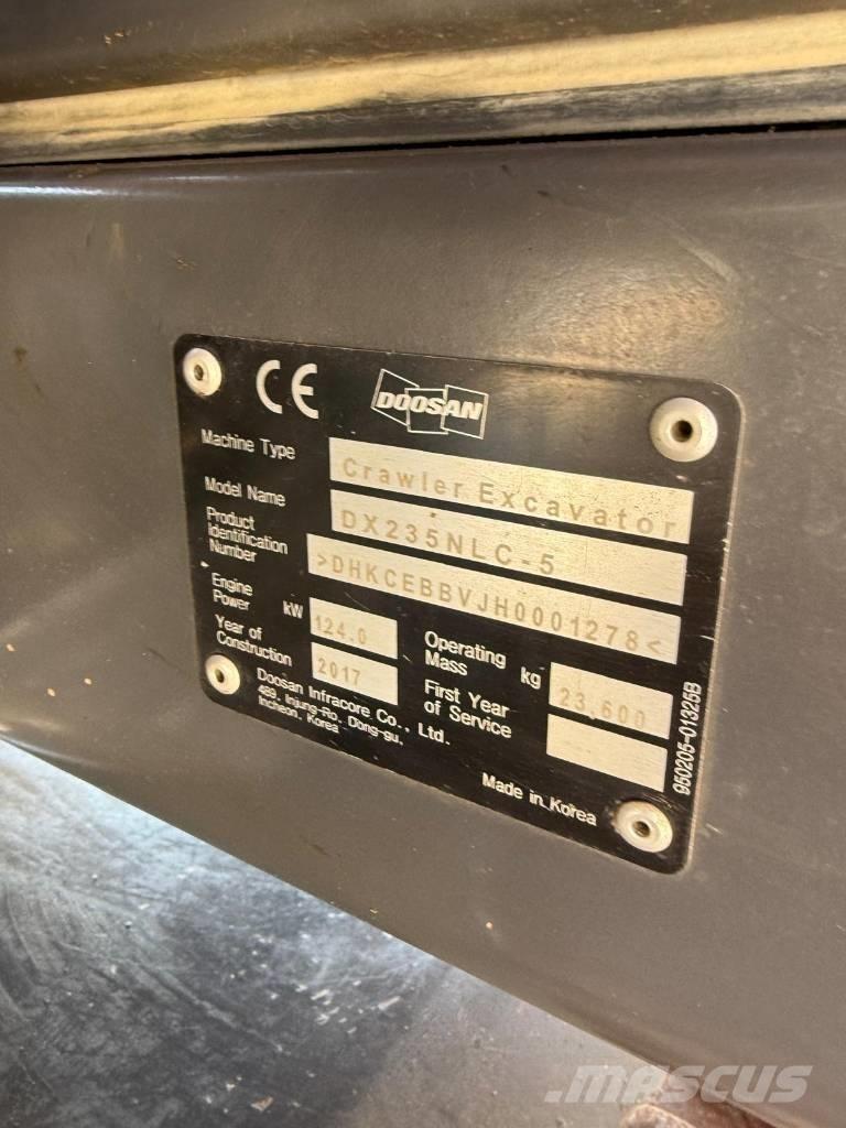 Doosan DX 235 NLC-5 Гусеничные экскаваторы