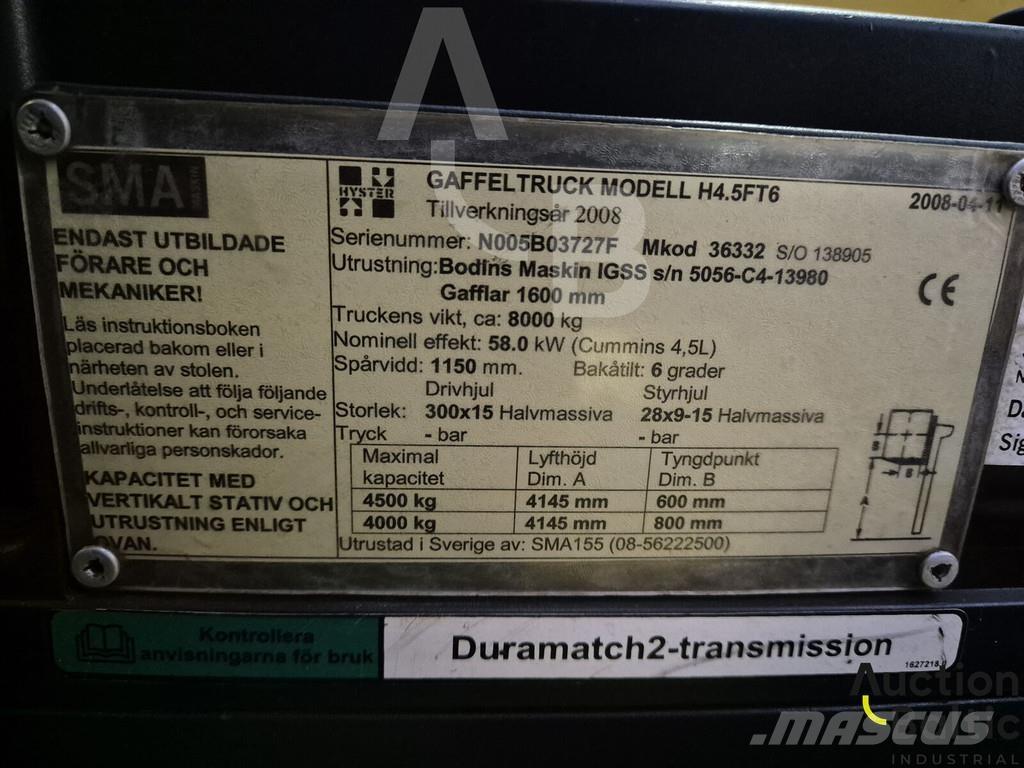 Hyster H4.5FT6 Дизельные погрузчики