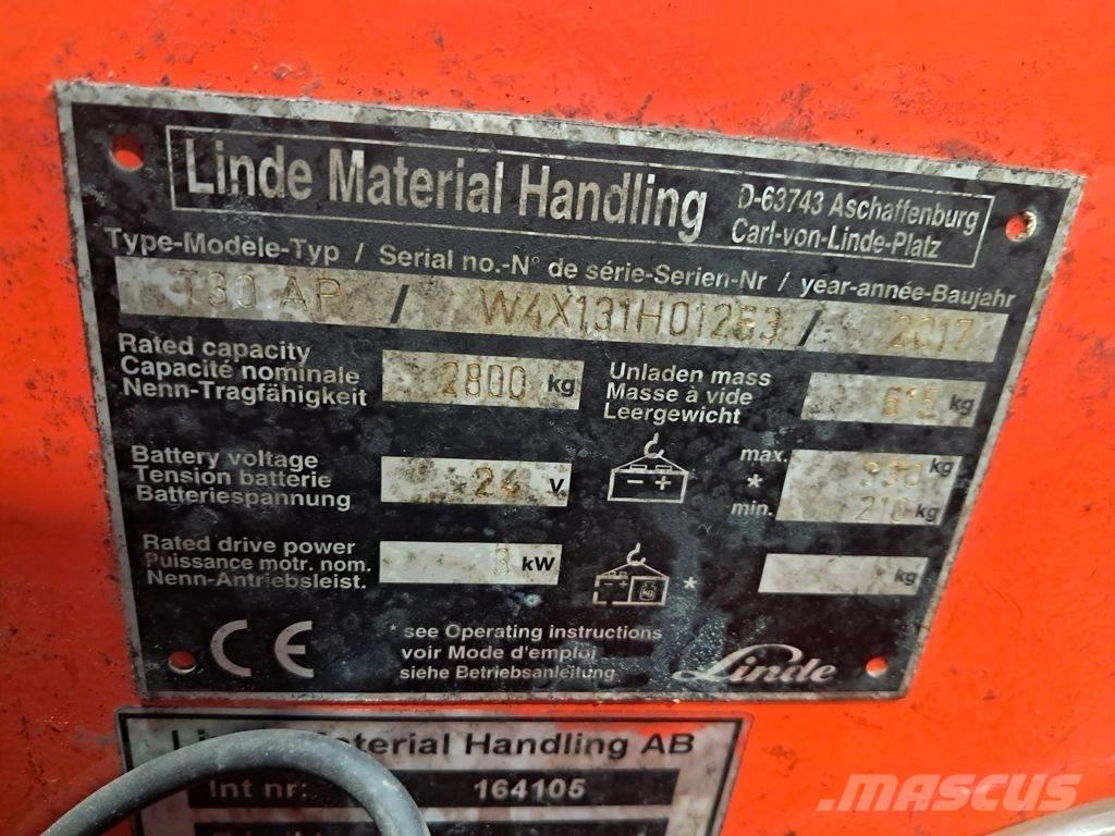 Linde T30 Ручные электрические тележки
