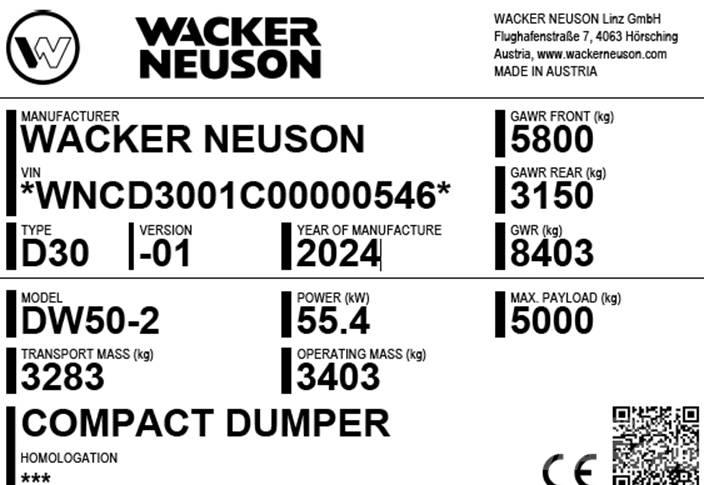 Wacker Neuson DW50-2 Мини-самосвалы