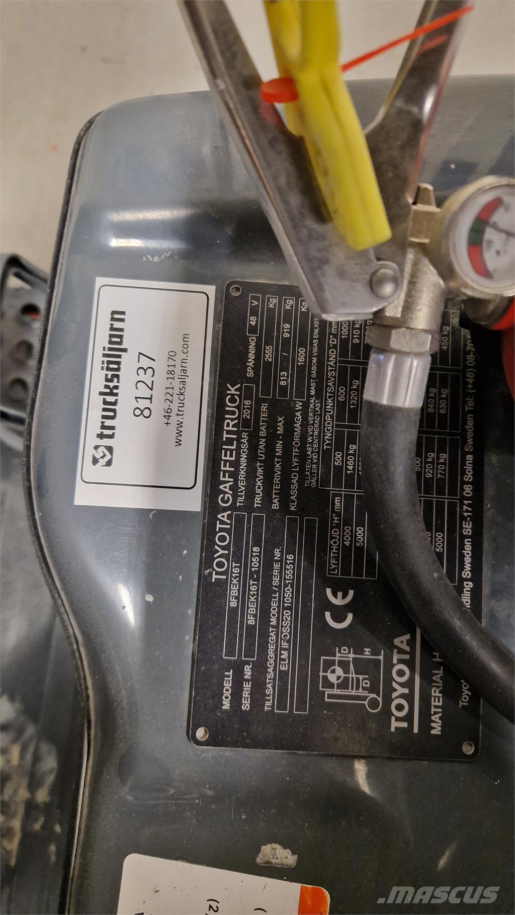 Toyota 8FBEK16T Электропогрузчики