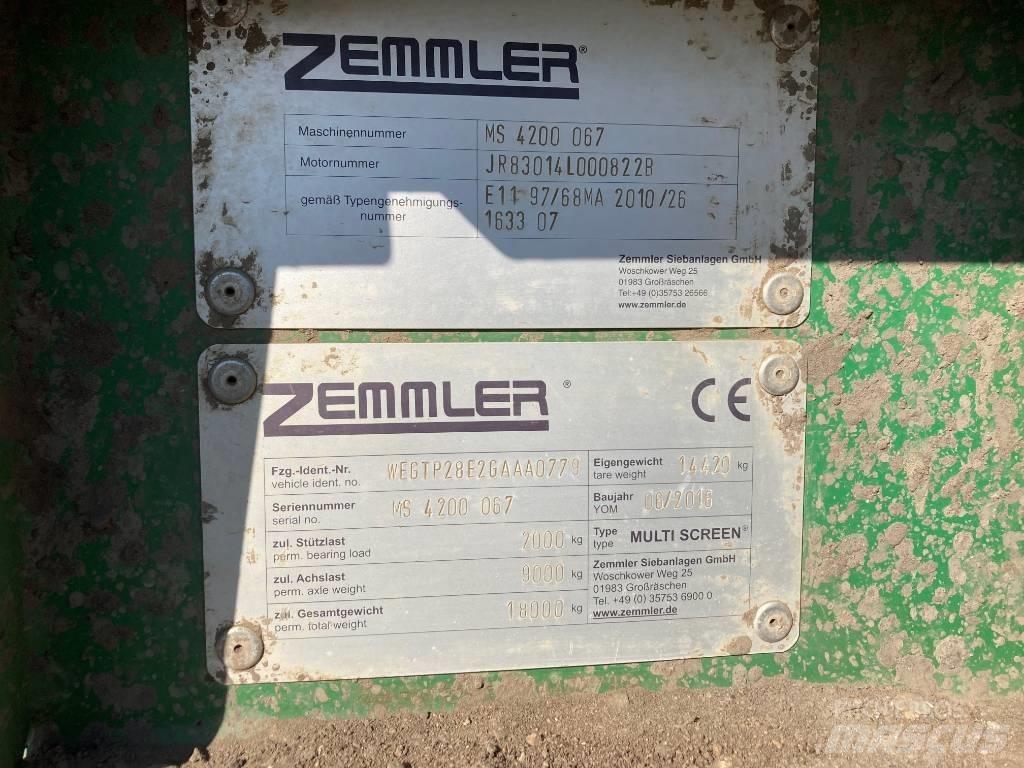Zemmler MS4200 Мобильные грохоты