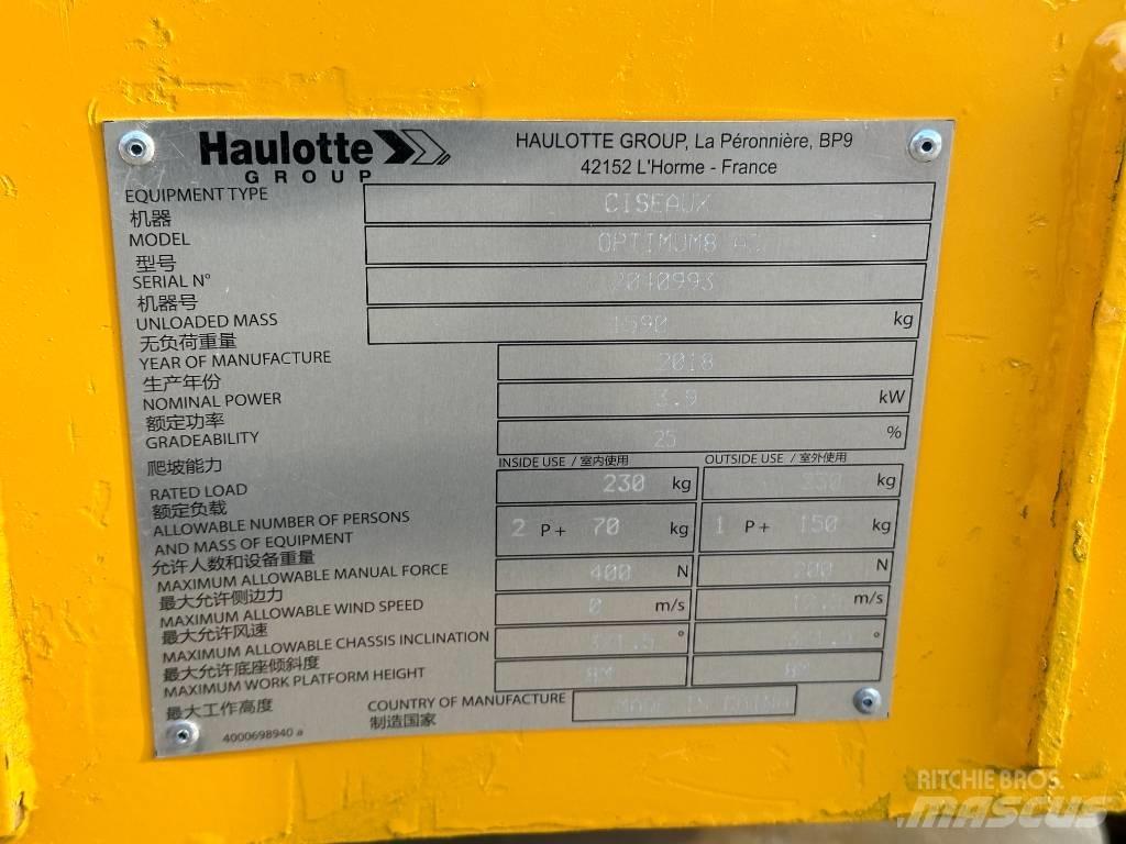 Haulotte OPTIMUM 8 Ножничные подъемники