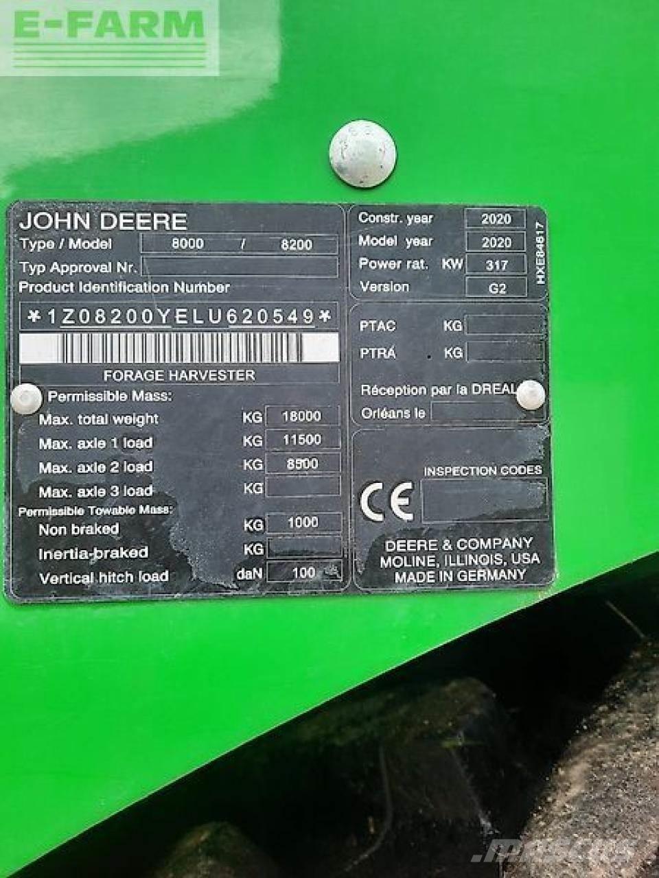 John Deere 8200i Самоходные кормоуборочные комбайны