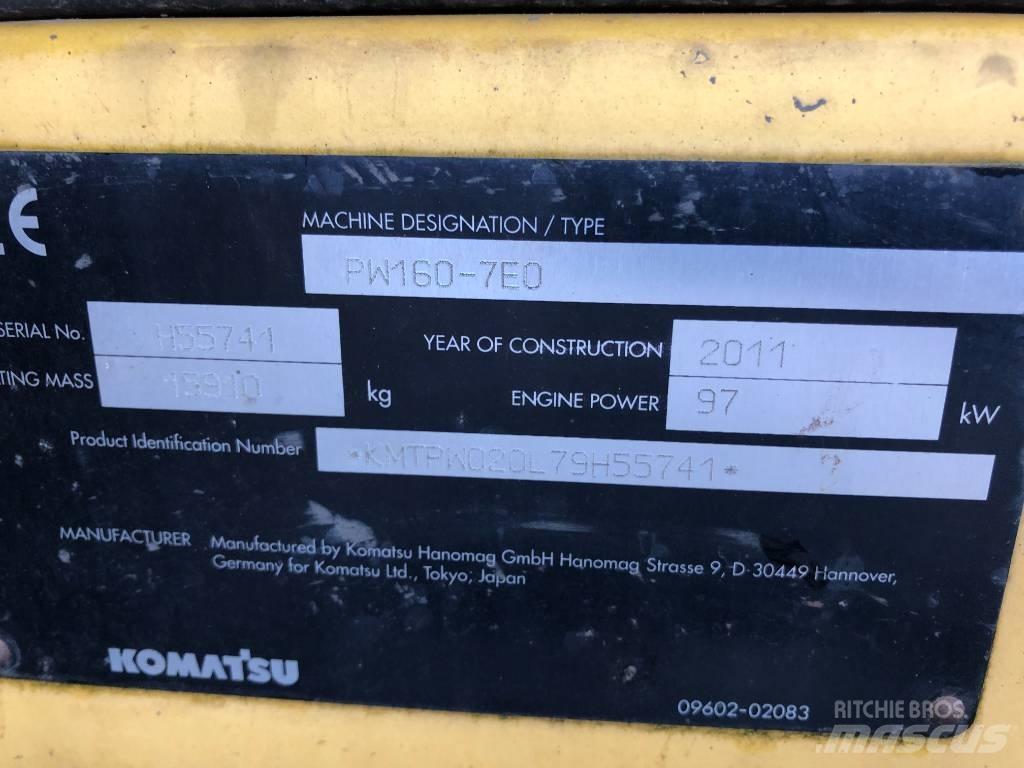 Komatsu PW160-7E0 Колёсные экскаваторы