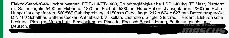 Crown ET40001.4 Ручные штабелёры