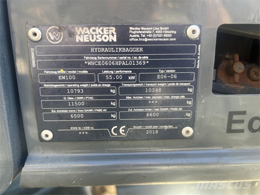 Wacker Neuson EW 100 Колёсные экскаваторы