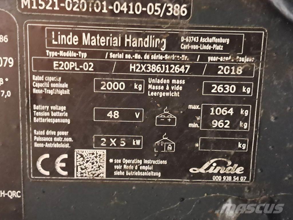 Linde E20PL-02 Электропогрузчики