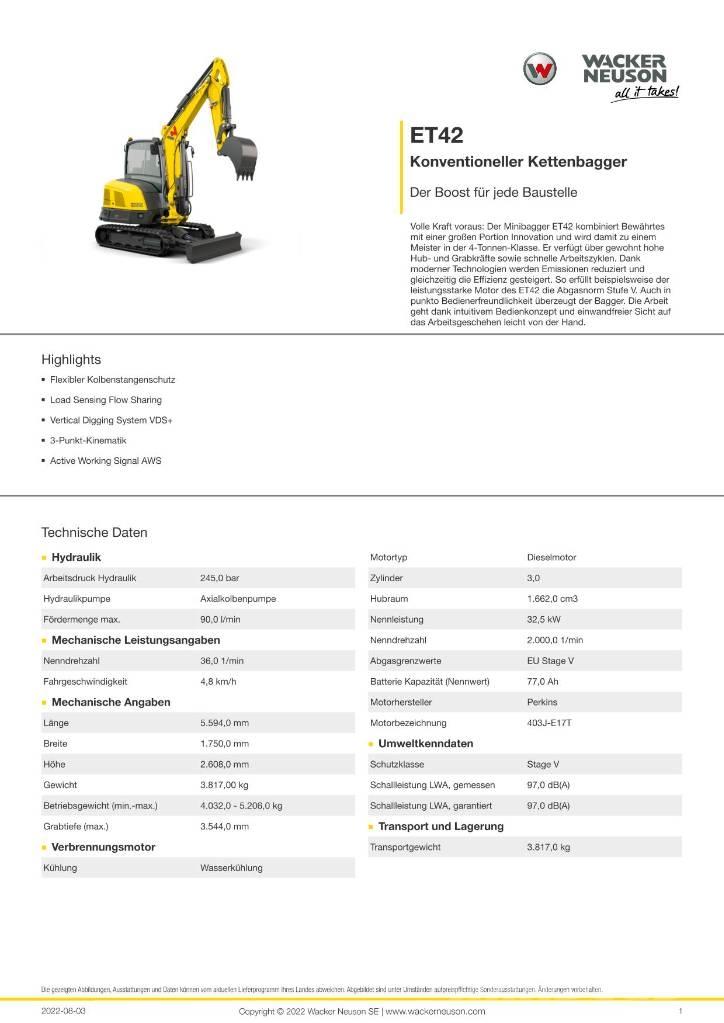 Wacker Neuson ET 42 Гусеничные экскаваторы