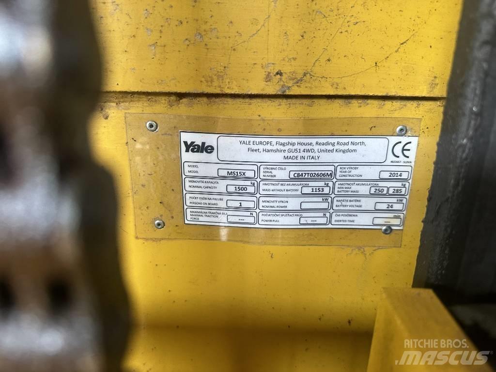 Yale ms15x Ручные штабелёры с электроподъёмом