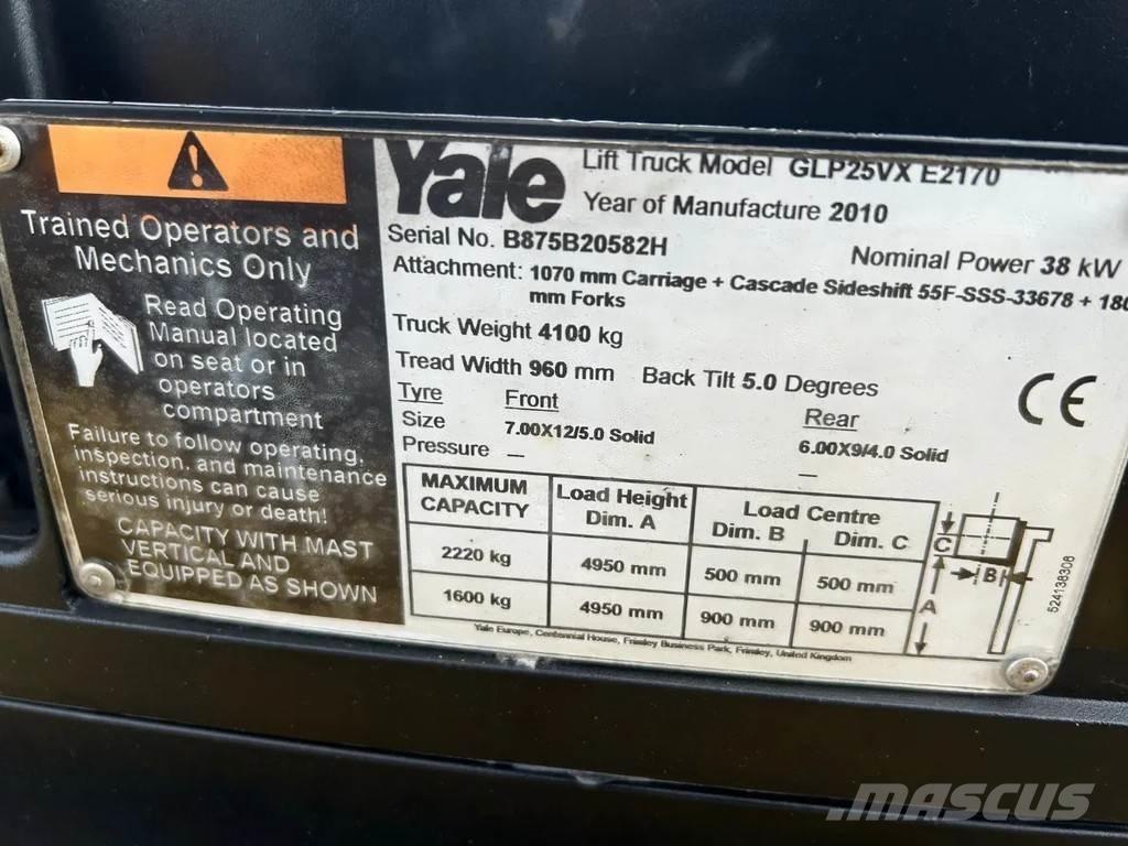 Yale 2.5 Heftruck Газовые погрузчики