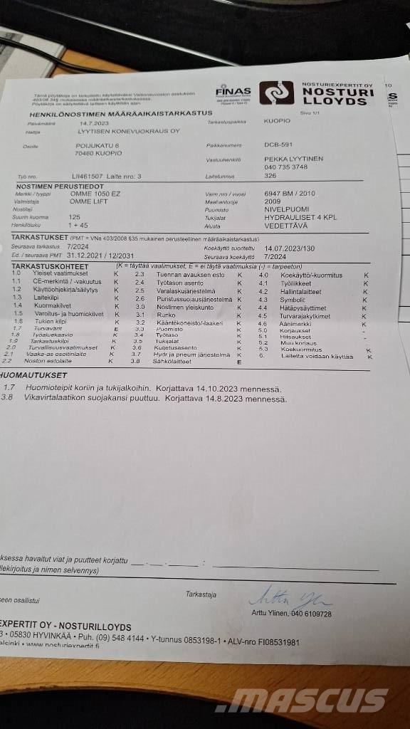 Ommelift 1050EZ Прицепные подъёмники