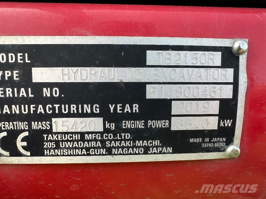 Takeuchi TB 2150 R Гусеничные экскаваторы