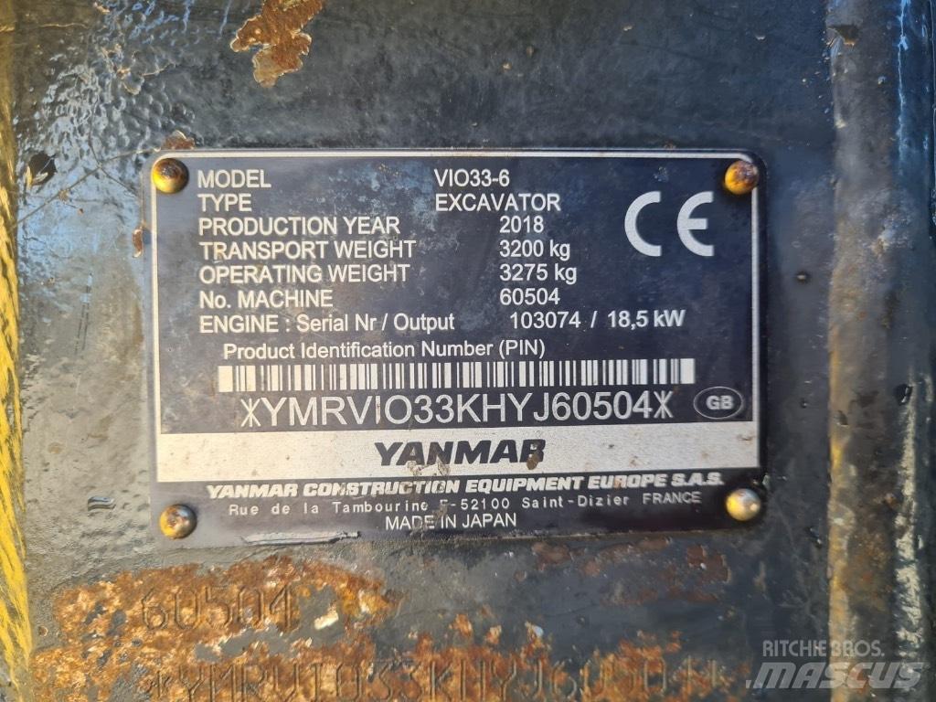 Yanmar VIO33-6 Мини-экскаваторы