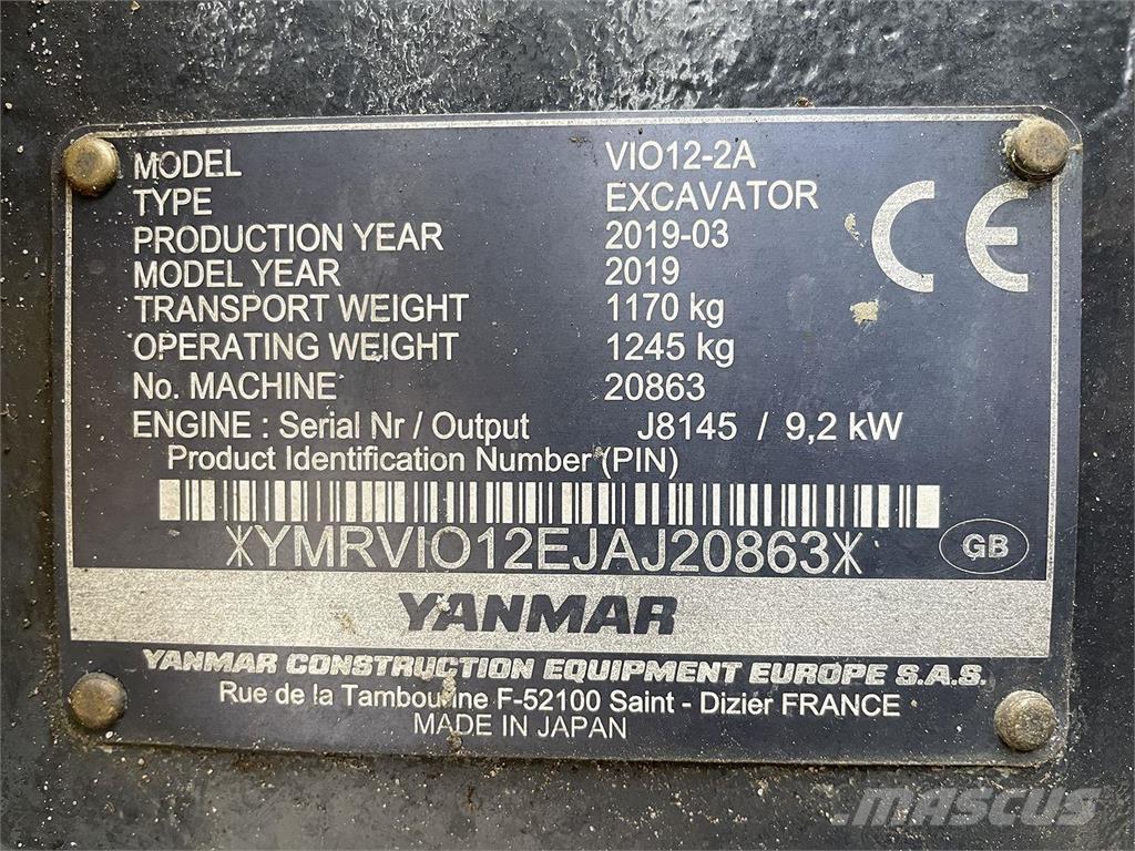 Yanmar VIO12 Колёсные экскаваторы