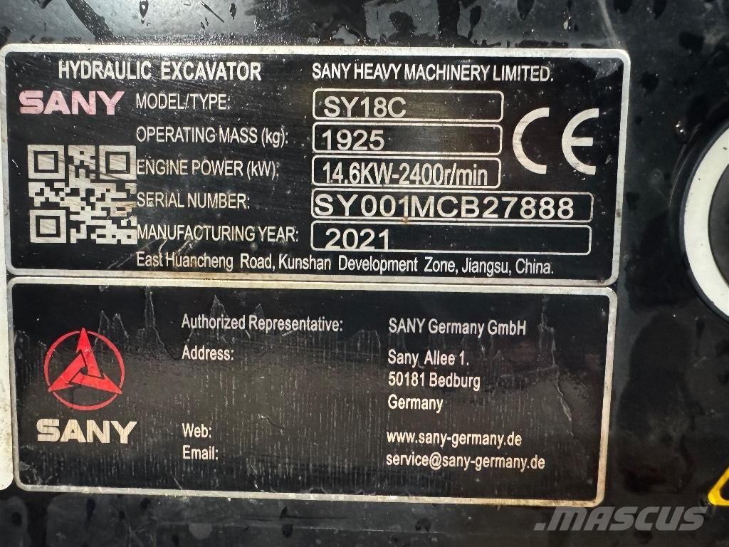 Sany SY 18 C Мини-экскаваторы