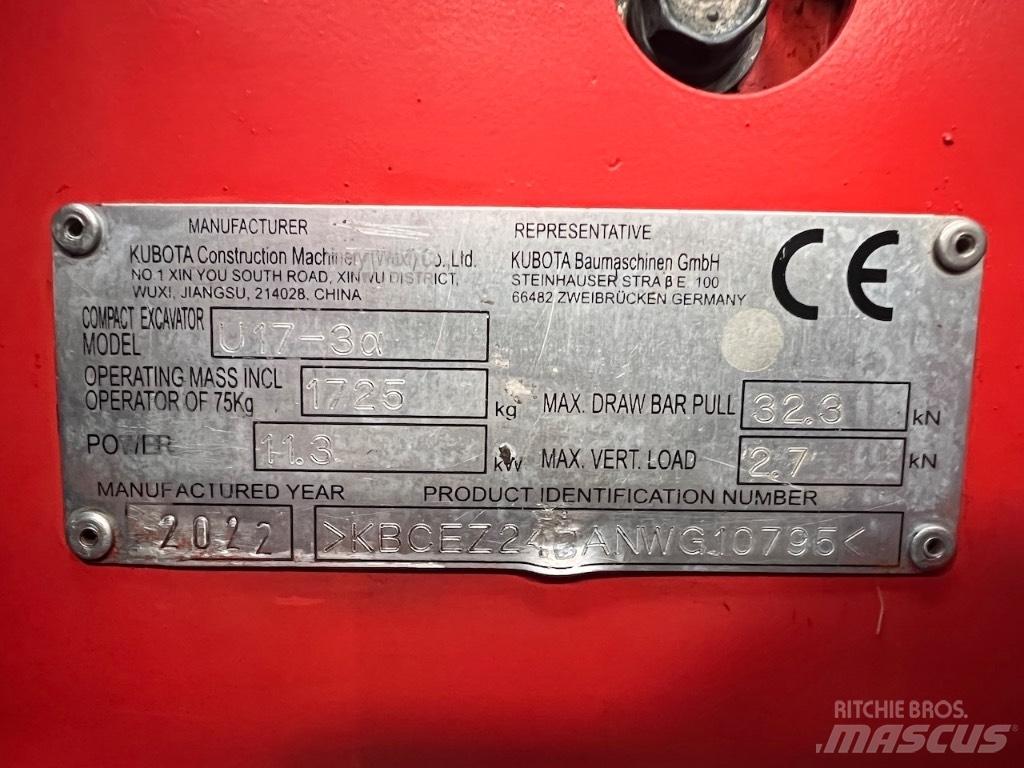 Kubota U 17-3 Мини-экскаваторы