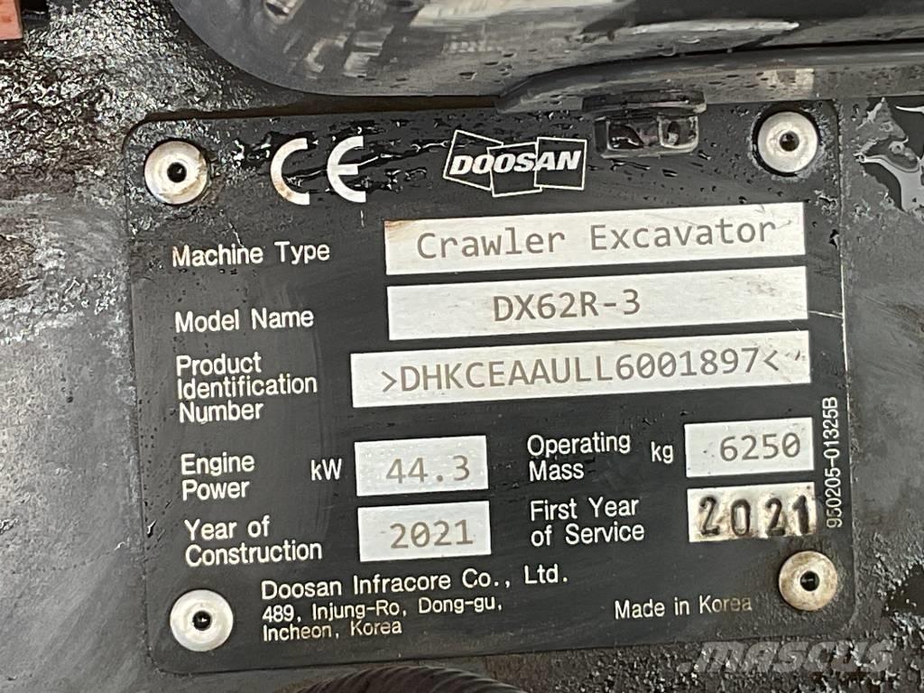 Doosan DX 62 R-3 Мини-экскаваторы