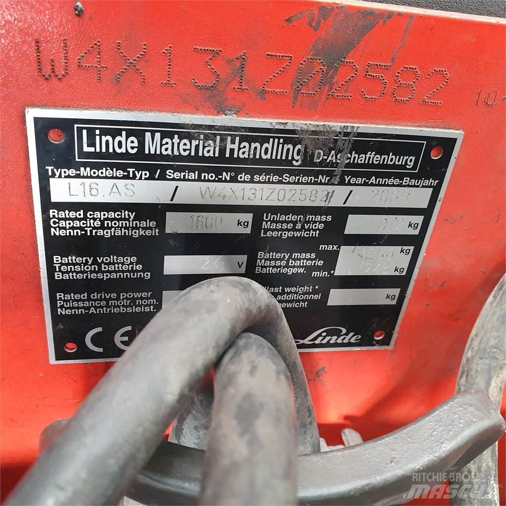 Linde L16AS Ручные штабелёры с электроподъёмом