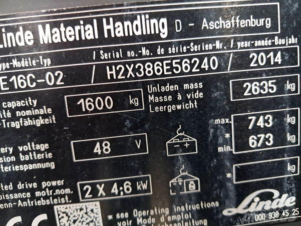 Linde E16C-02 Электропогрузчики