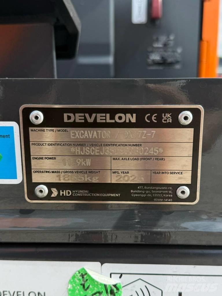Develon DX 17 Z-7 Мини-экскаваторы