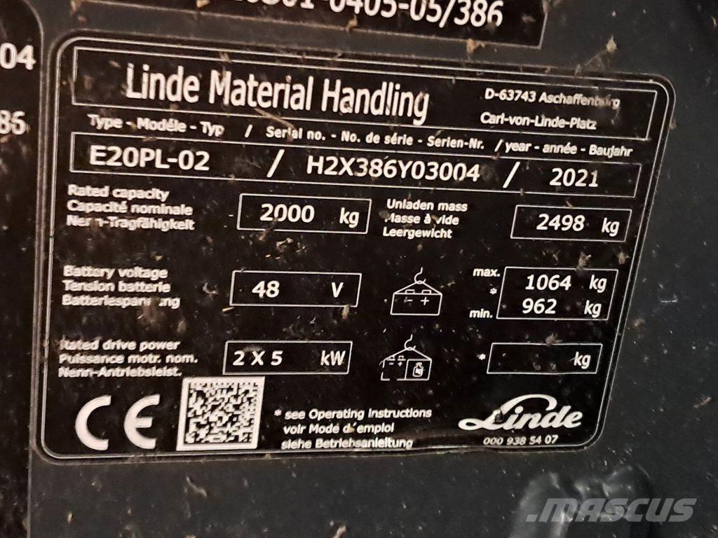 Linde E20PL-02 Электропогрузчики