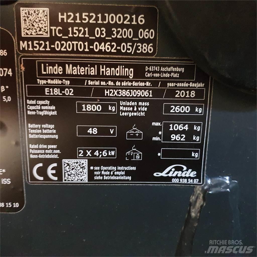 Linde E18L Электропогрузчики