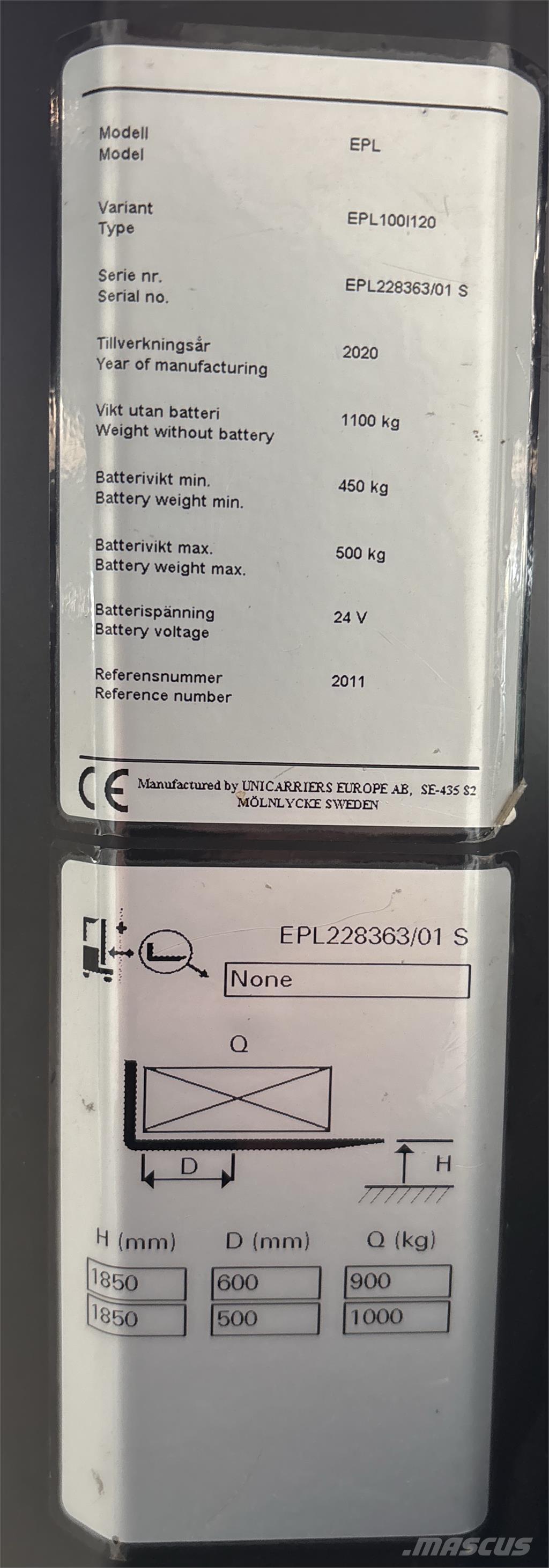 UniCarriers EPL100 Горизонтальные комплектовщики