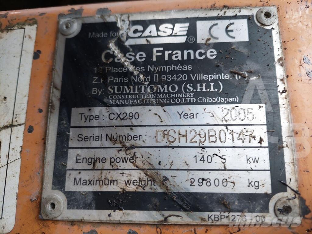 CASE CX 290 Гусеничные экскаваторы