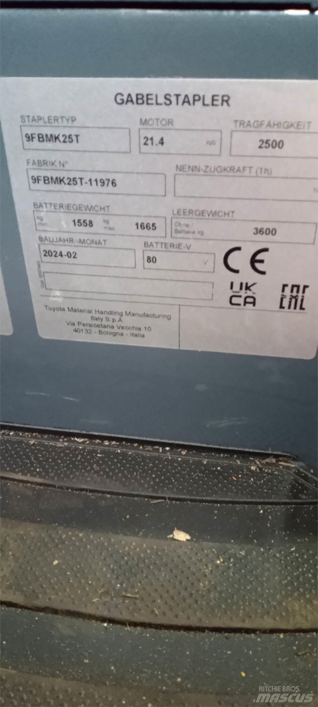 Toyota 9FBMK25T Электропогрузчики