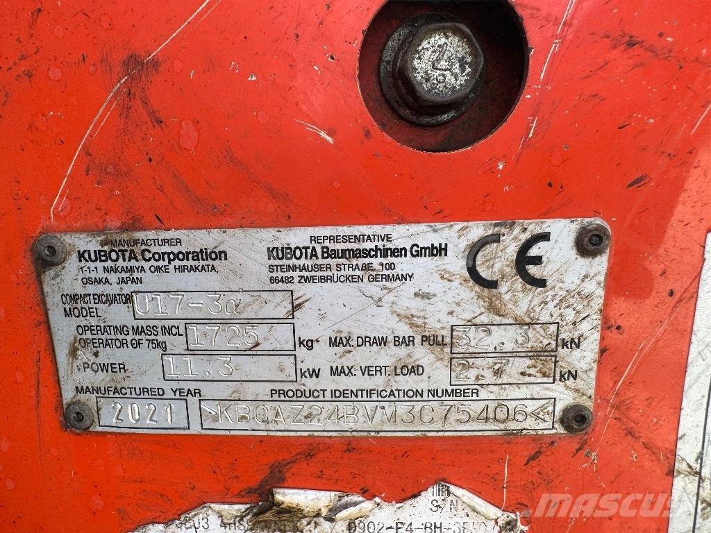 Kubota U 17-3 Мини-экскаваторы