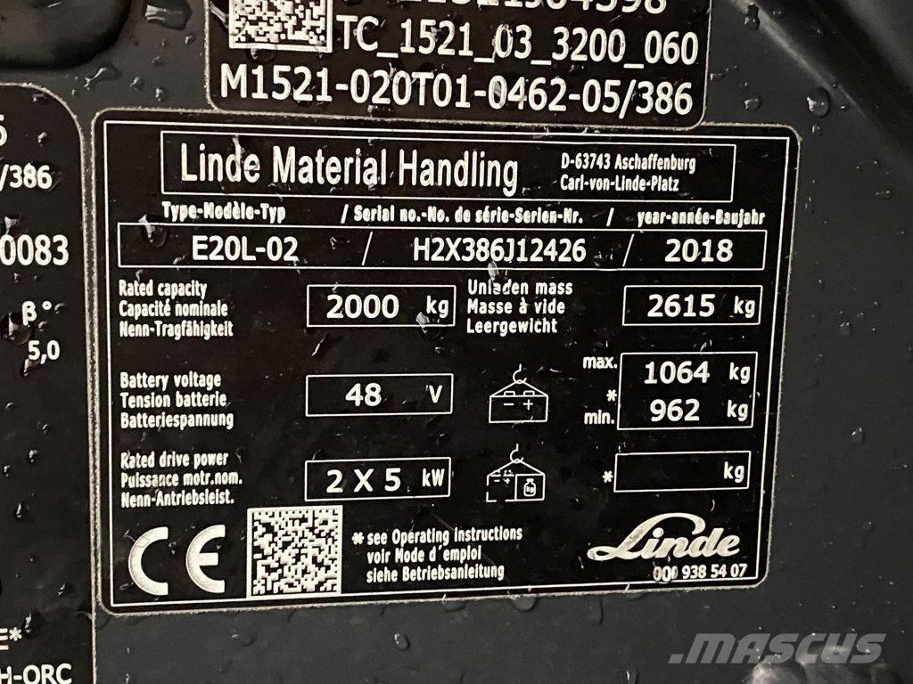 Linde E20L-02 Электропогрузчики
