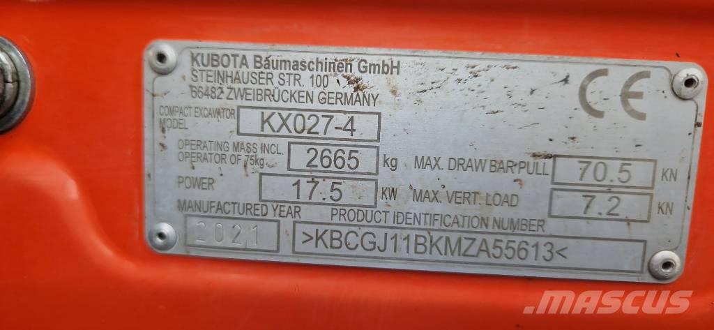 Kubota KX 027-4 Мини-экскаваторы