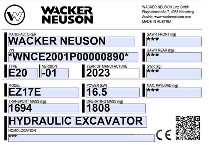 Wacker Neuson EZ 17e Гусеничные экскаваторы