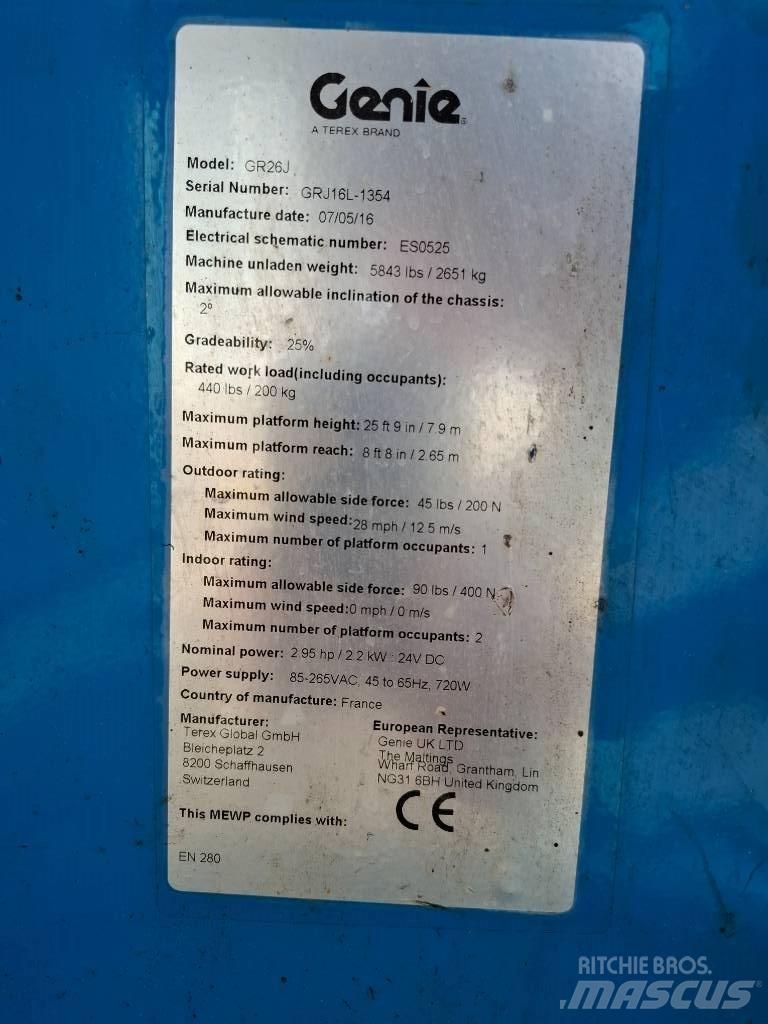 Genie GR 26 J Вертикальные мачтовые подъемники