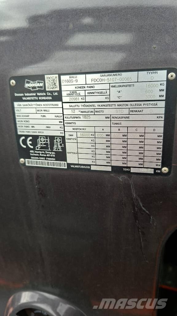 Doosan D160S-9 Дизельные погрузчики