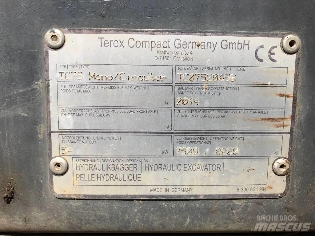 Terex TC 75 Малые экскаваторы 7т-12т
