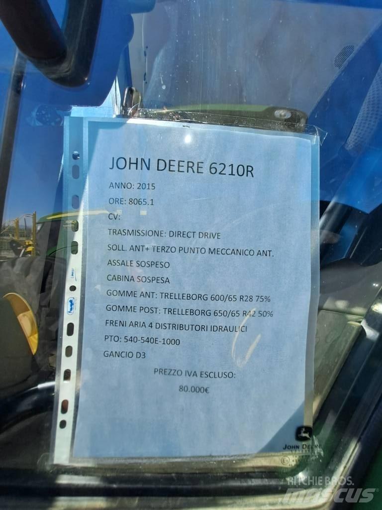 John Deere 6210 R Трактора