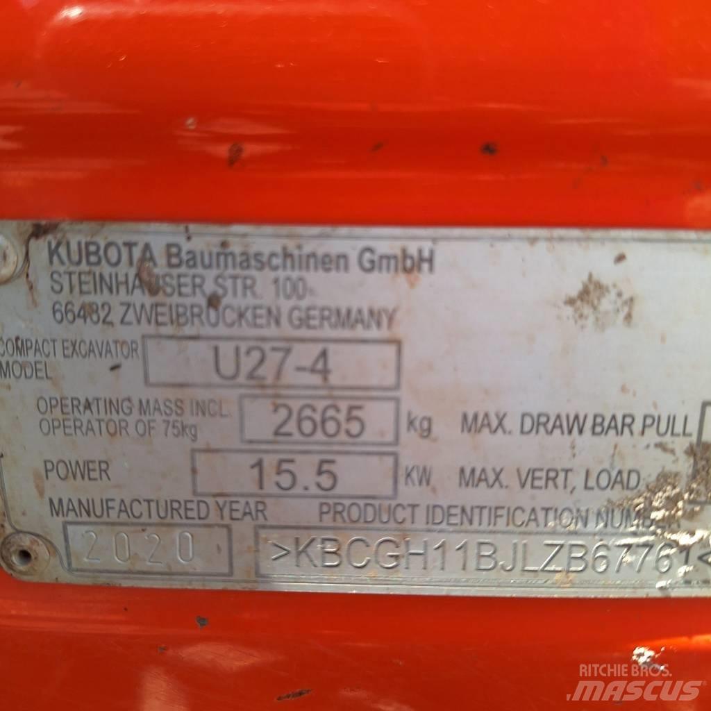 Kubota U 27-4 Мини-экскаваторы