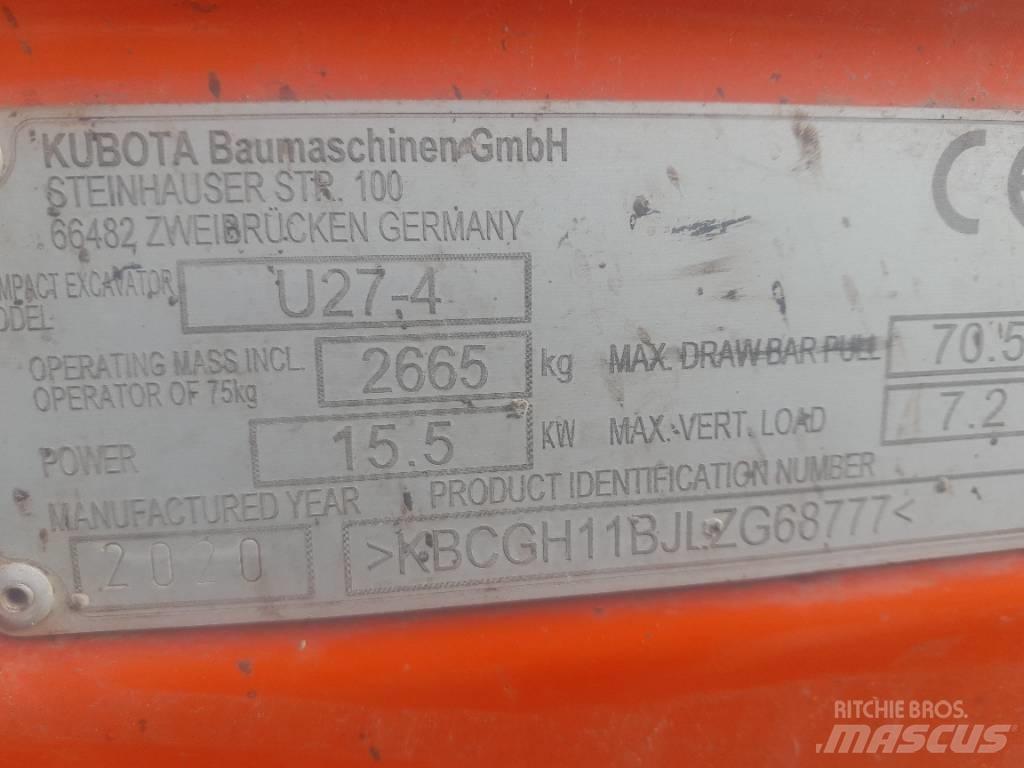 Kubota U 27-4 Мини-экскаваторы