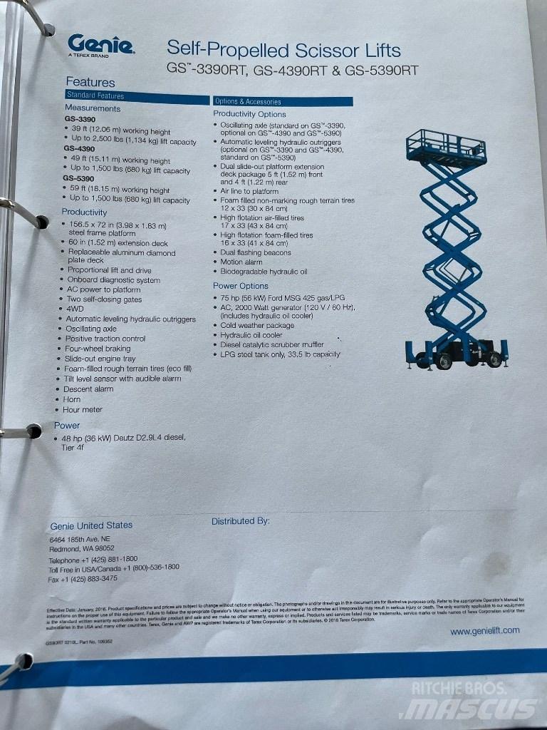 Genie GS 5390 RT Ножничные подъемники