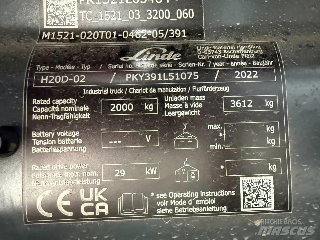 Linde H20D/391-02 Дизельные погрузчики