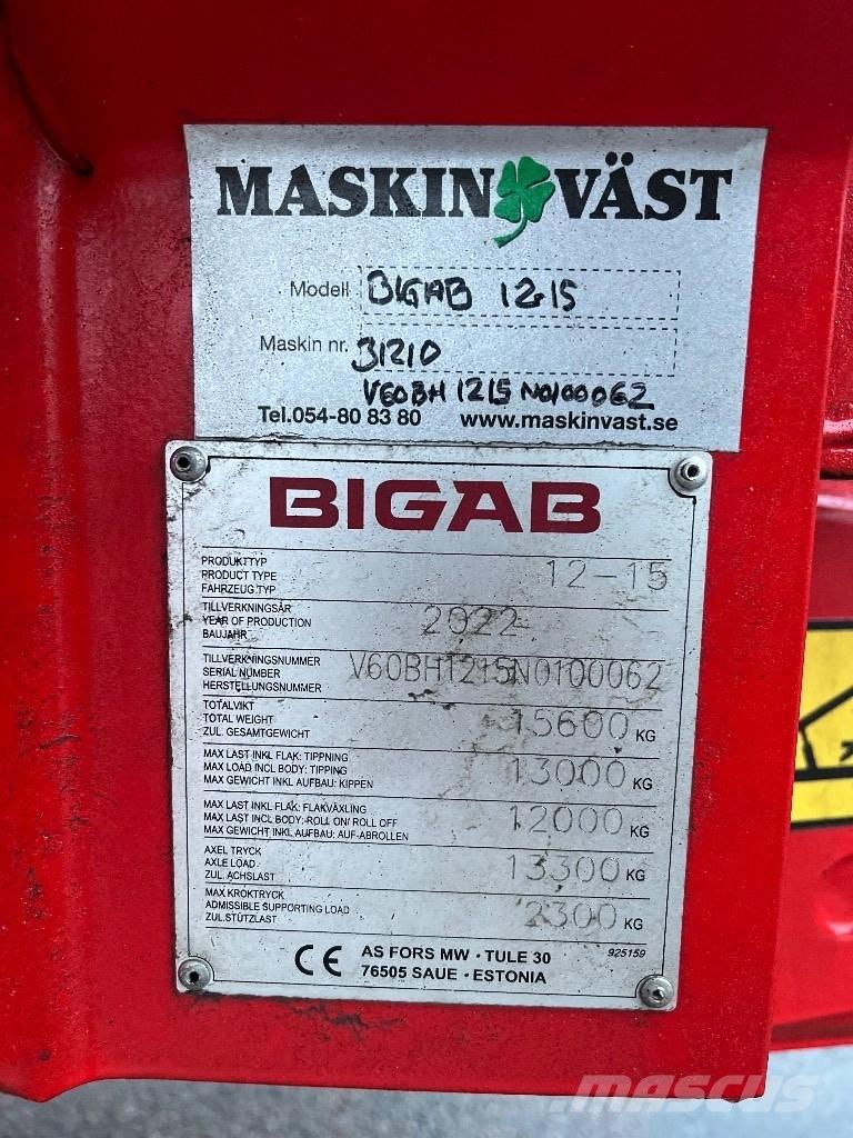 Bigab 12-15 Обычные тракторные прицепы