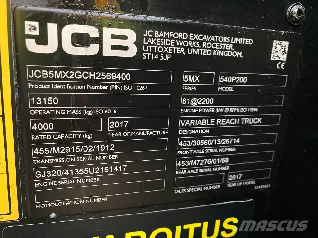 JCB 540P200 S 4WS Телескопические погрузчики