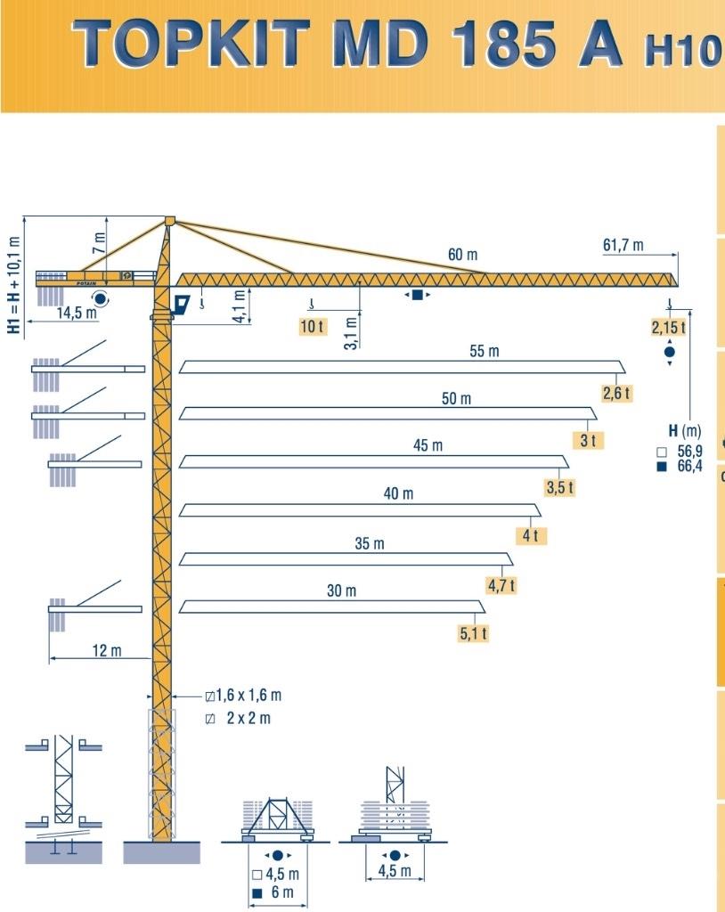 Potain MD 185 A H10 Башенные краны