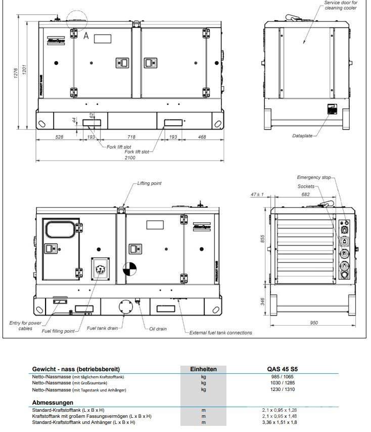 Atlas Copco QAS45 Дизельные генераторы