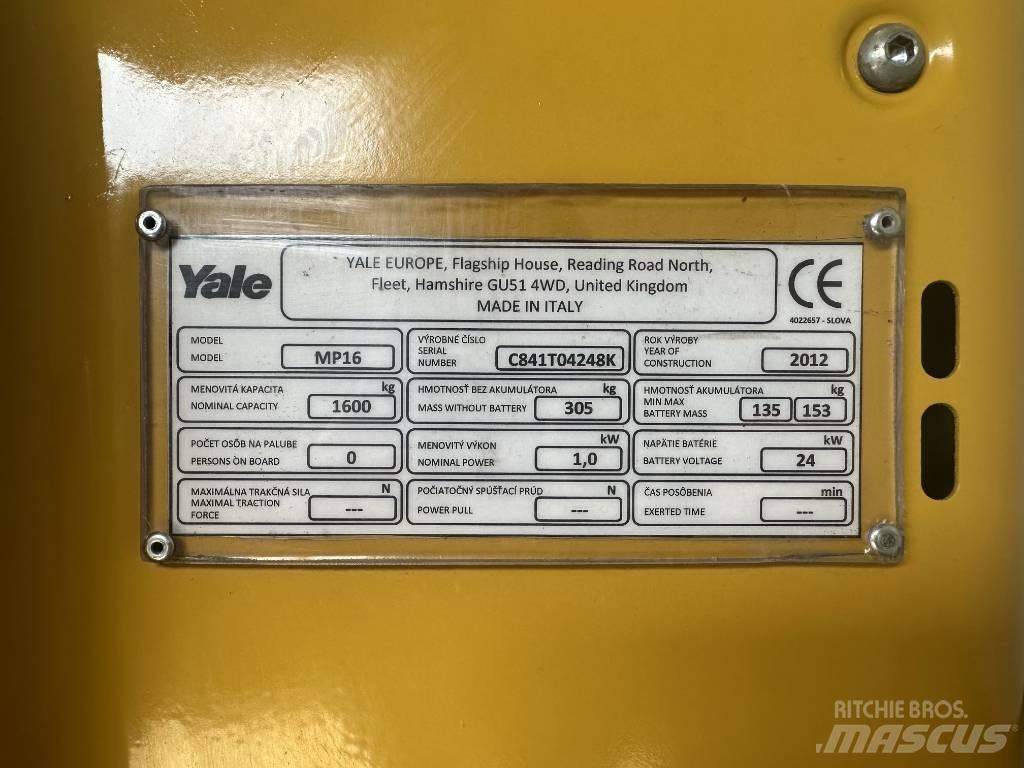 Yale MP16 Ручные электрические тележки