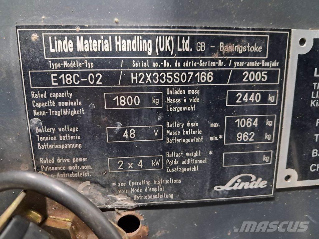 Linde E18C-02 Электропогрузчики
