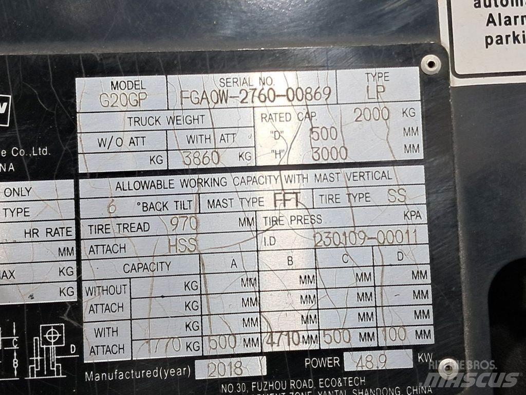 Doosan G20GP Газовые погрузчики